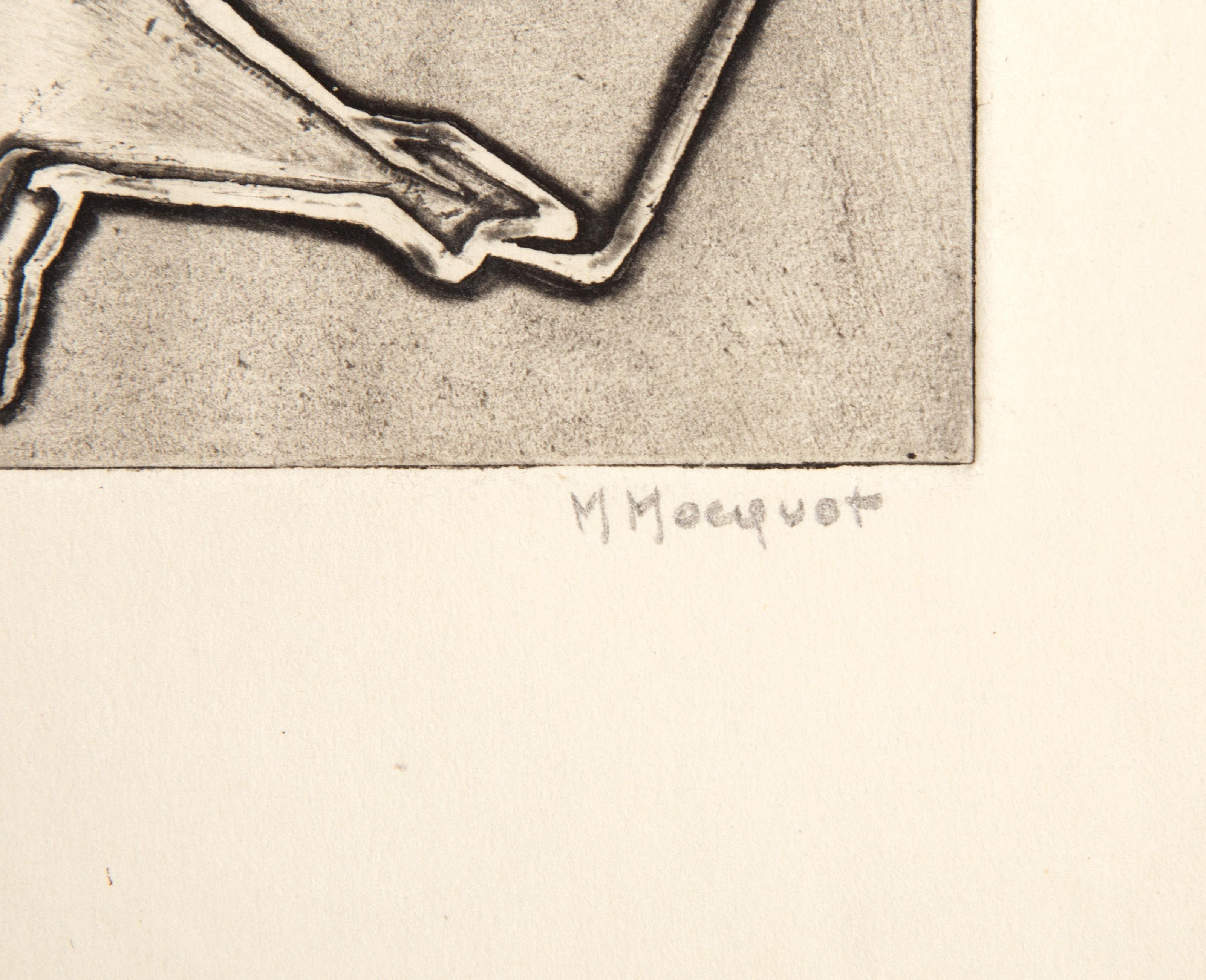 Matines (B&W), Modern Etching by Magdeleine Mocquot For Sale 3