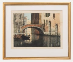 Maurice Bompard (1857-1936) - Gerahmte Aquatinta des frühen 20. Jahrhunderts, Quiet-Kanal