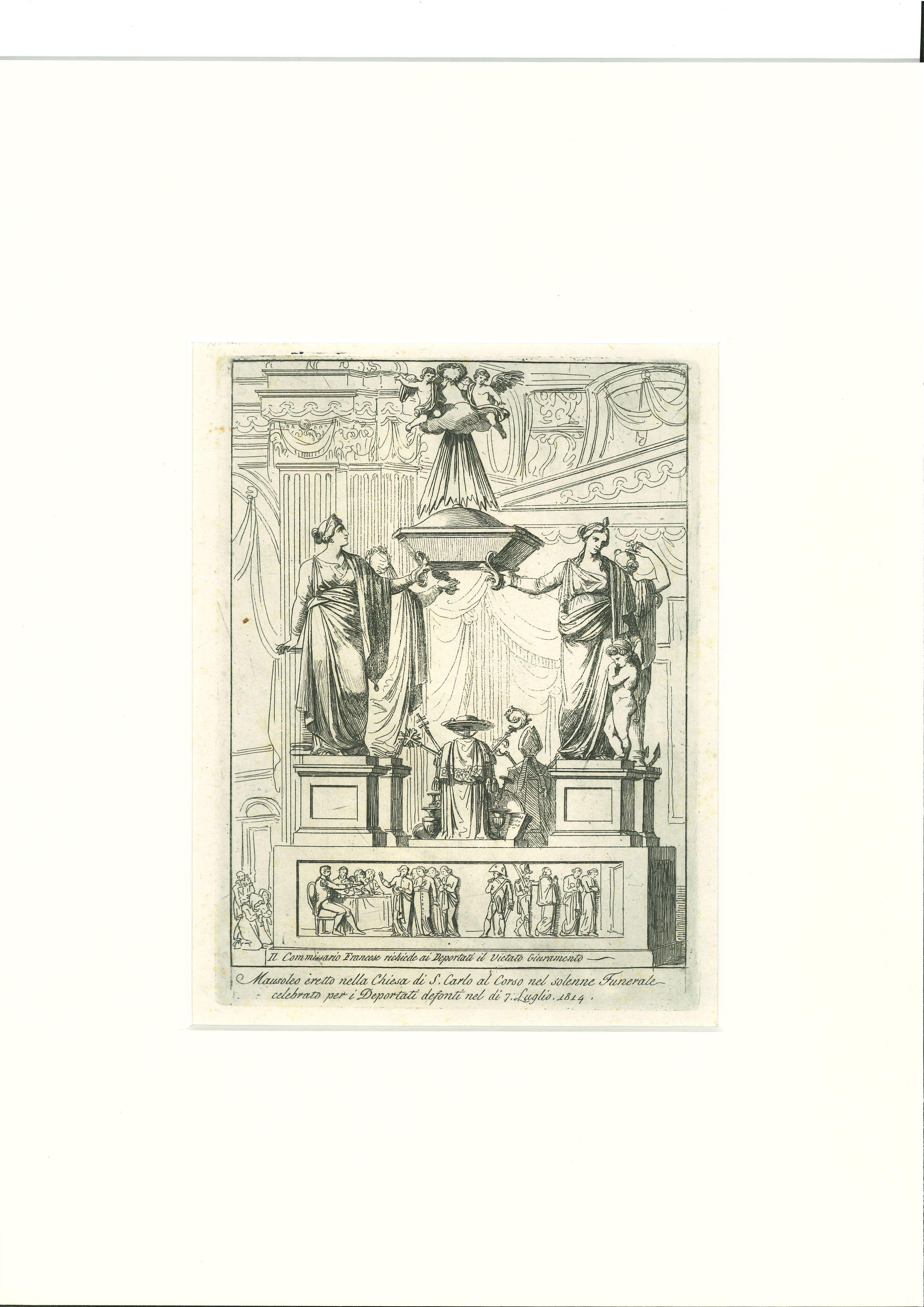 Mausoleo Eretto nella Chiesa di S. Carlo [...] - Original Etching - 19th Century - Print by Unknown