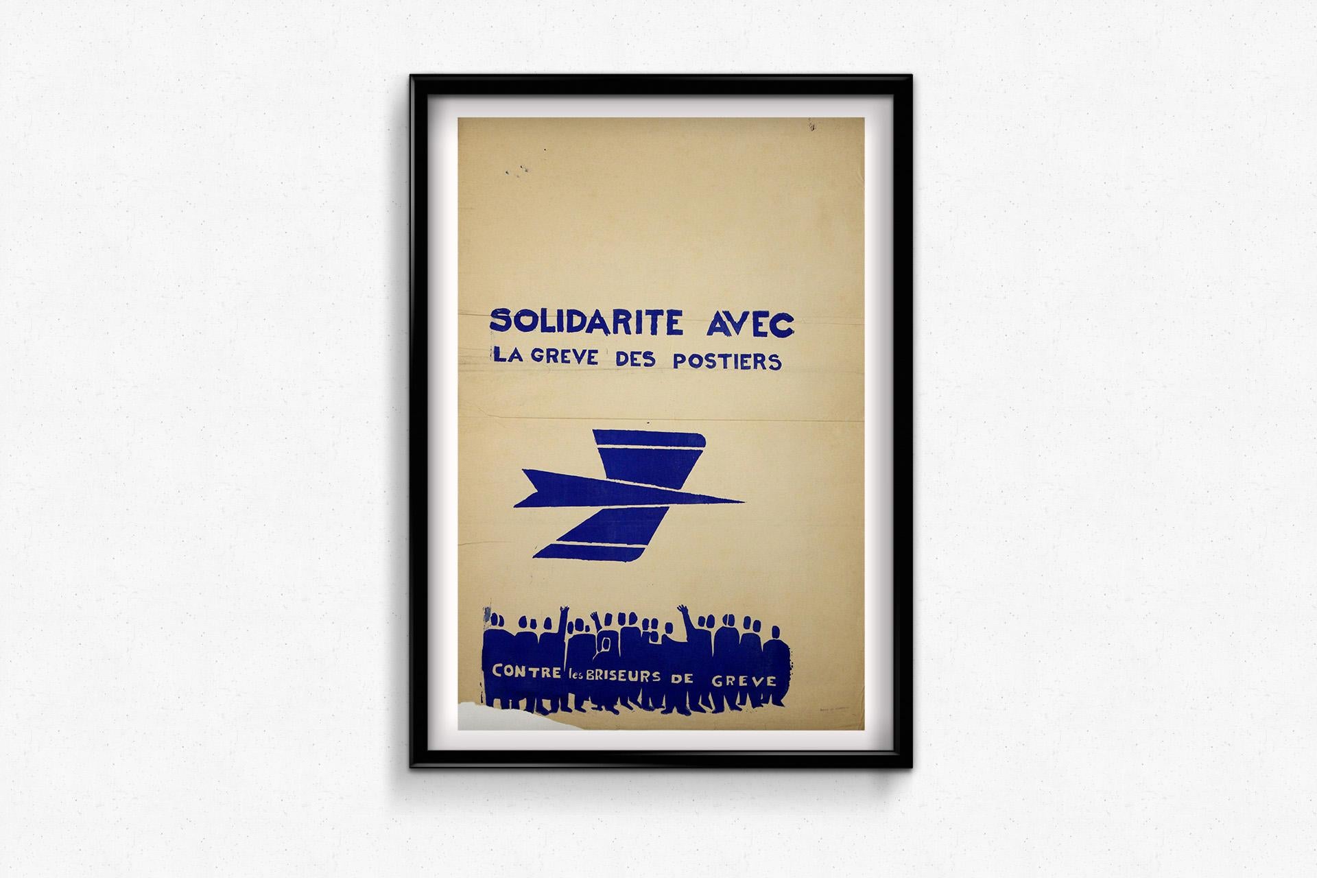 Emerging from the fevered imagination of the May 1968 protests in France, this striking original poster exemplifies the raw visual language of worker solidarity and radical resistance that defined a transformative moment in French — and global —