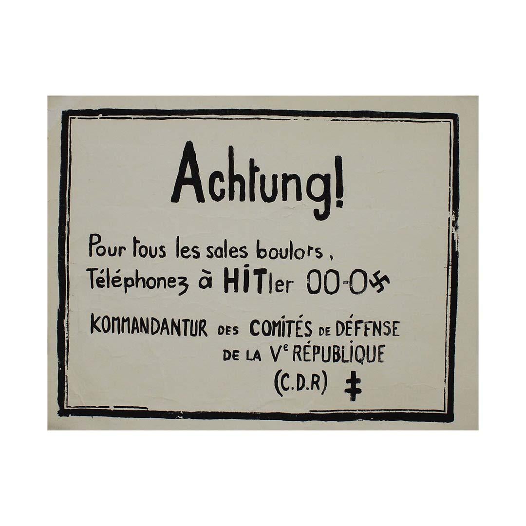 May 68 Original poster Achtung! Pour Tous les Sales Boulots Téléphonez à Hitler For Sale 2