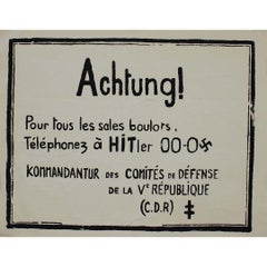 Maggio 68 Poster originale Achtung! Per tutte le vendite di boulot telefonare a Hitler