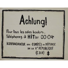 Retro May 68 Original poster Achtung! Pour Tous les Sales Boulots Téléphonez à Hitler