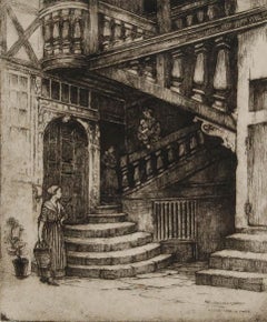 May Louise Greville Cooksey (1878-1943) - Etching, A Courtyard in Rosen