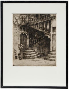 May Louise Greville Cooksey (1878-1943) - Etching, A Courtyard in Rosen