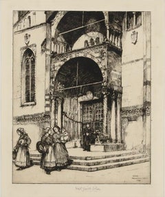 May Louise Greville Cooksey (1878-1943) - Framed 1916 Etching, Verona Cathedral