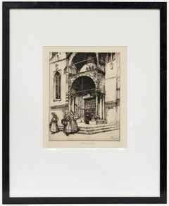 May Louise Greville Cooksey (1878-1943) - Framed 1916 Etching, Verona Cathedral