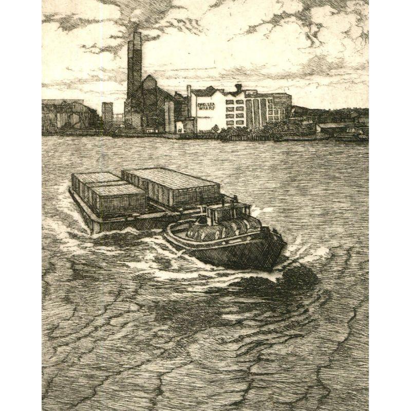 Unknown Landscape Print - Melvyn Petterson (b.1947) - 1989 Etching, Chelsea Wharf