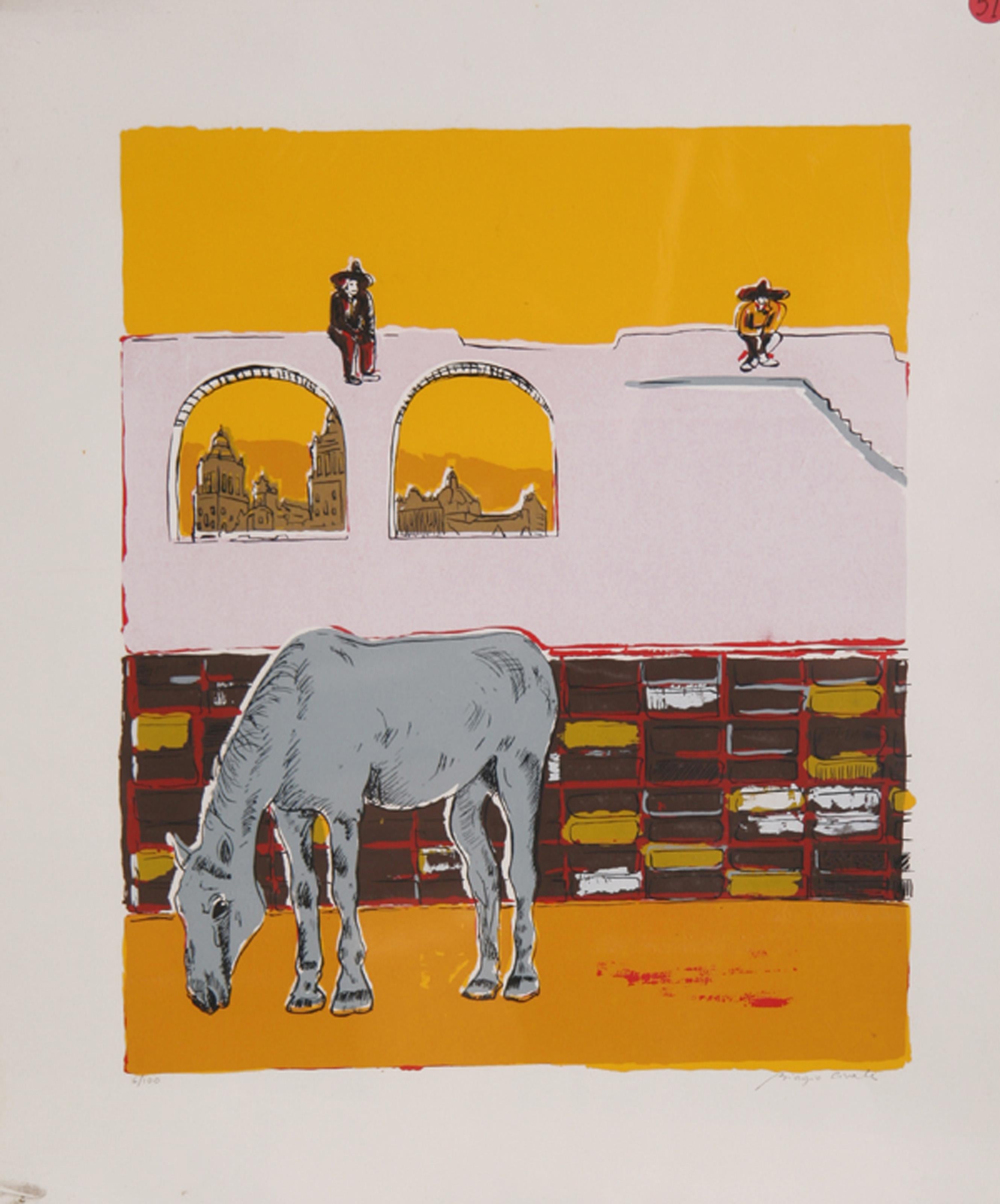 Mexican Scene, Modern Screenprint by Biagio Civale - Print by Unknown