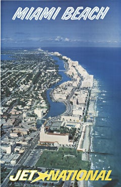 Miami Beach Jet National, poster di viaggio originale d'epoca