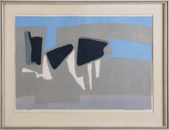 Mid-Century Abstract Signed Swedish Lithograph by Bengt Lindström - Form
