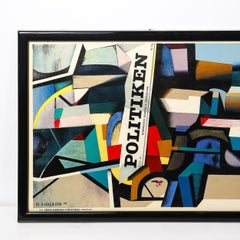 Mid-Century Modernist Lithograph Poster "Politiken" signed Ib Anderson