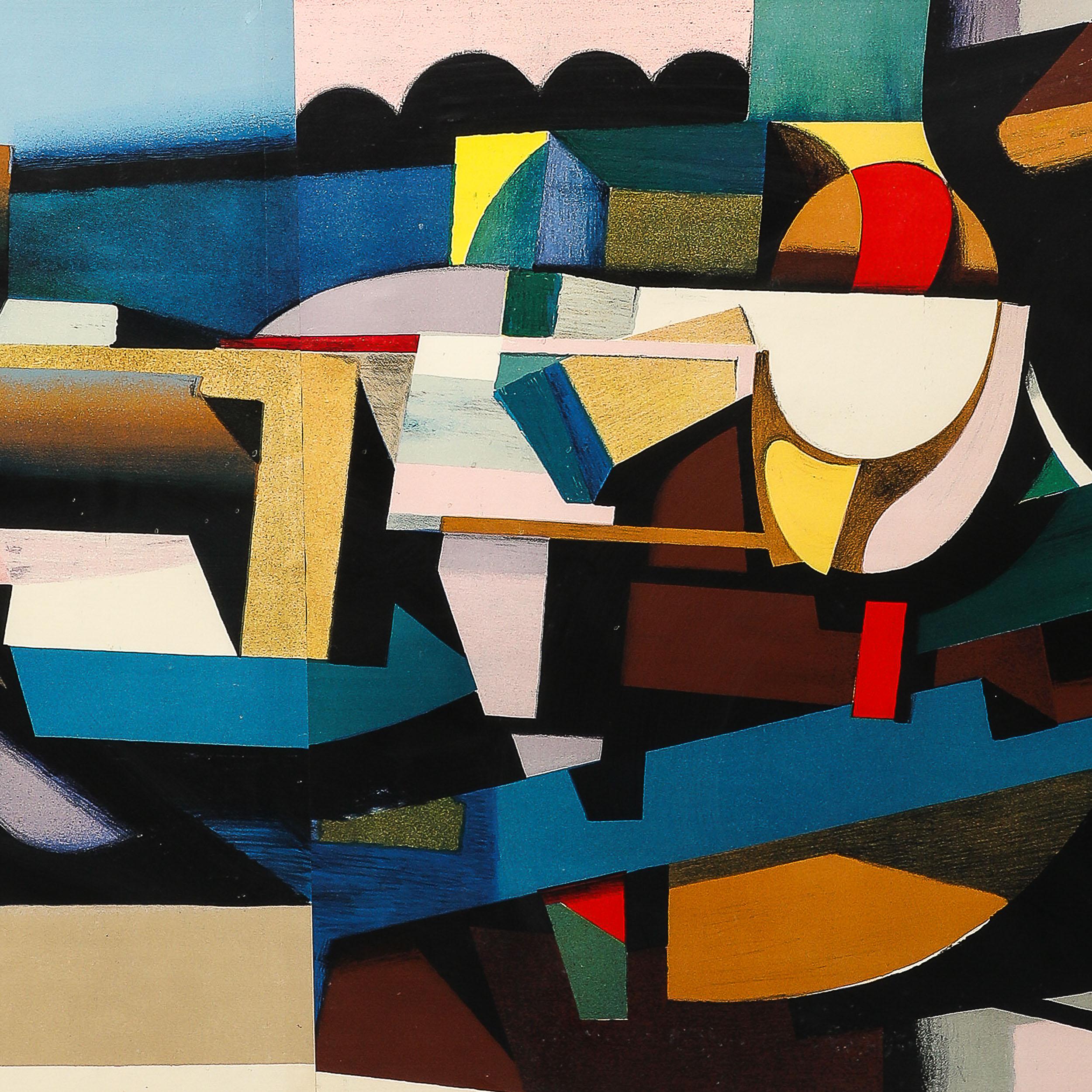 Mid-Century Modernist Lithograph Poster 