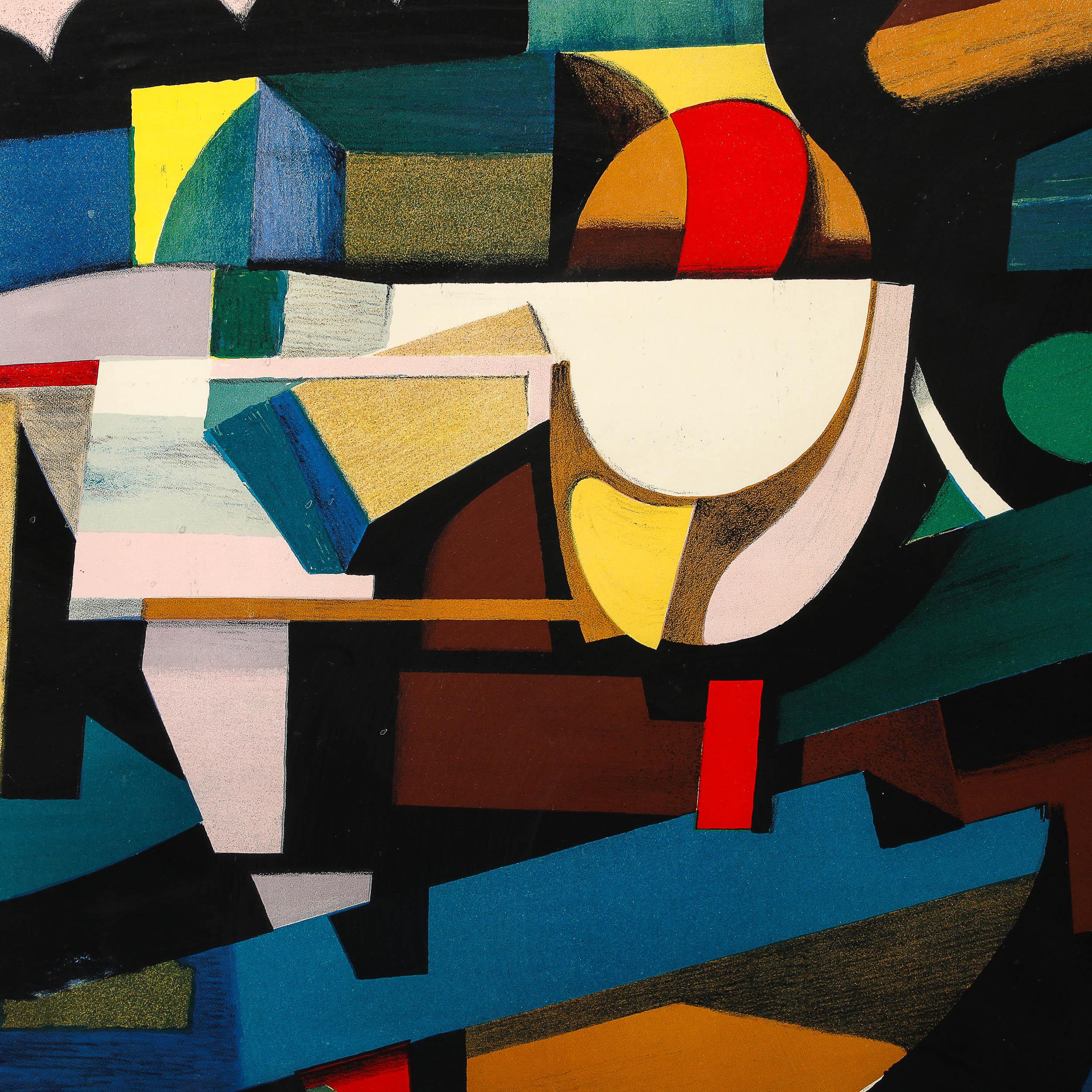 Mid-Century Modernist Lithograph Poster 