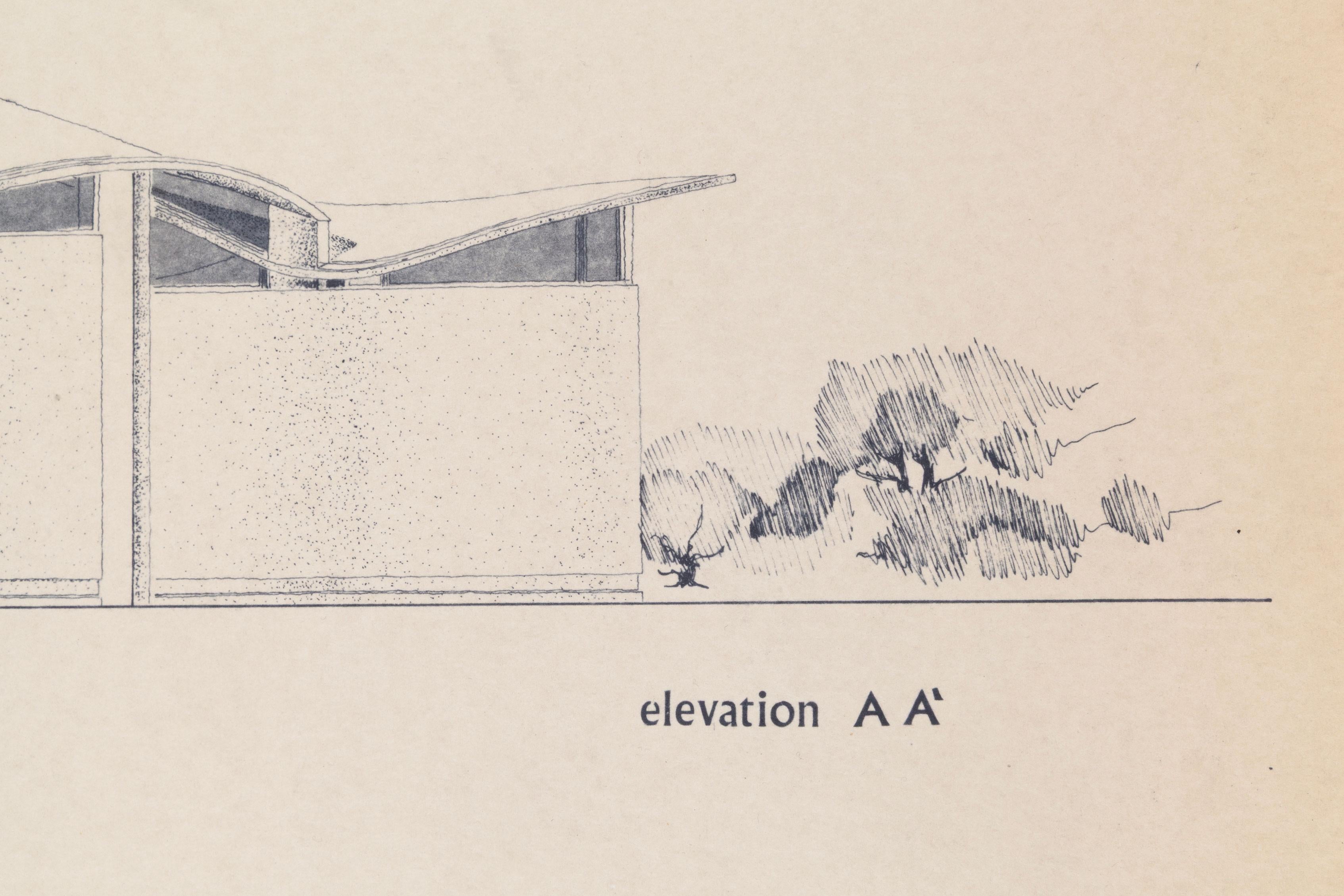 Architettura di villa moderna del Midcentury - Print Moderno di Unknown