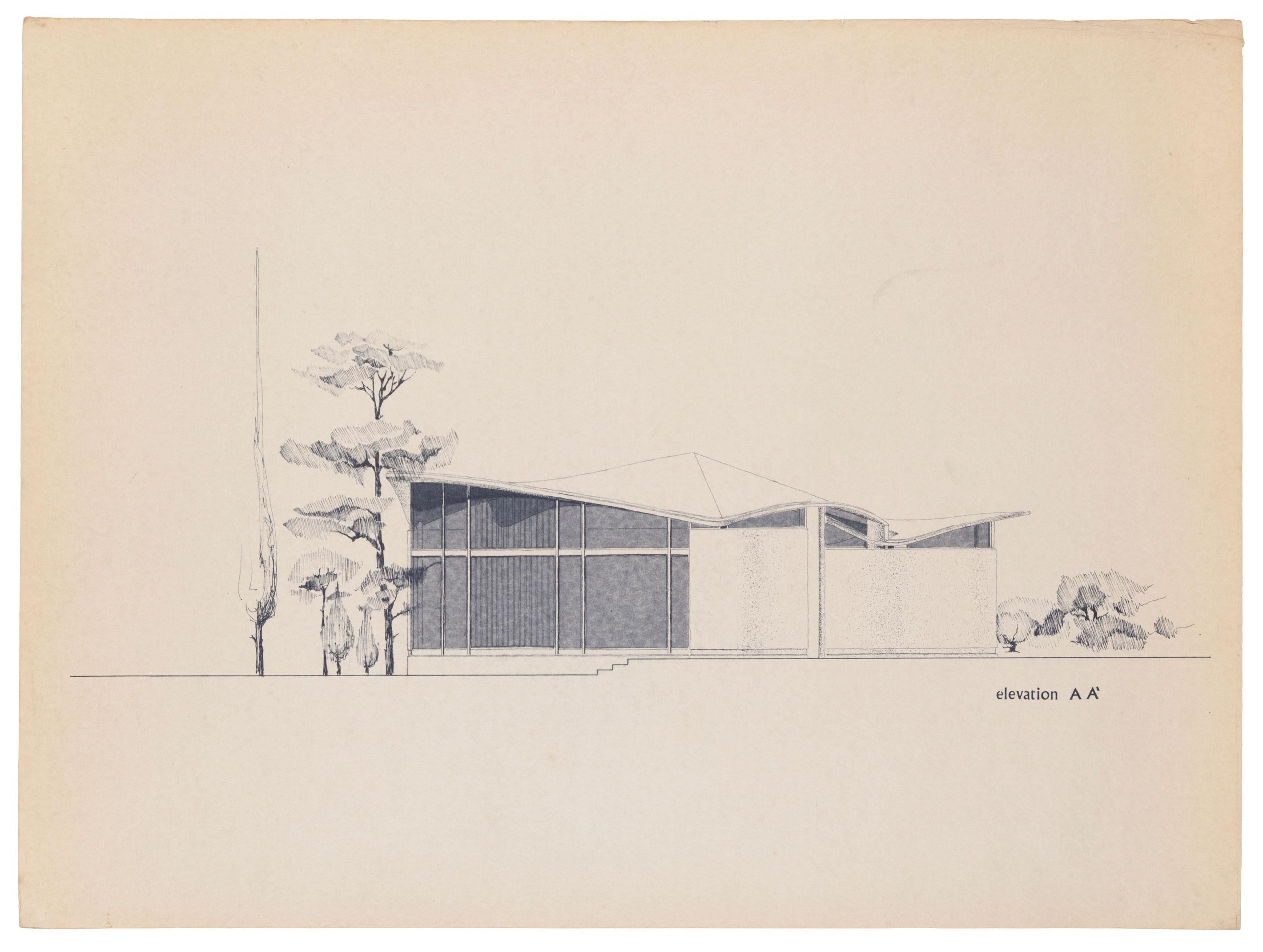 Print di Unknown - Architettura di villa moderna del Midcentury