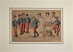 Cucina militare - Litografia originale - 1870
