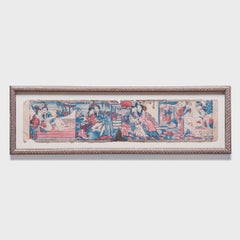 Framed Block Print Erotic Pillow Book, c. 1920