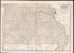Missouri. Southern Part. USA. Century Atlas state antique vintage map