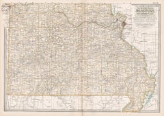 Missouri. Southern Part. USA. Century Atlas state Antique vintage map