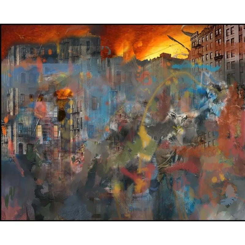 Un collage de photos exceptionnel imprimé sur du papier photo lustré de qualité supérieure par l'artiste contemporain Marc Vandermeer (américain, années 1950). L'œuvre d'art s'intitule 