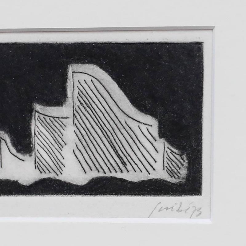 Modernist 1973 Aquatint - Abstract Skyscrapers I For Sale 1