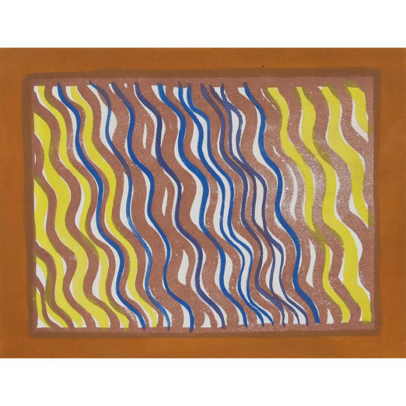 Modernist 1973 Aquatint - Abstract Waves - Print by Unknown