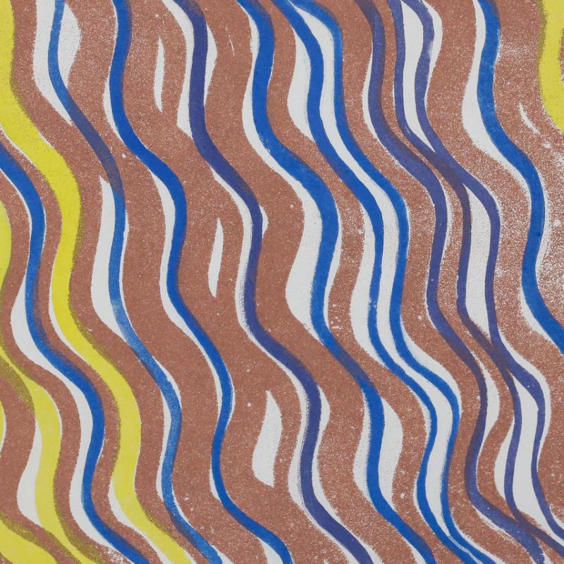 Modernist 1973 Aquatint - Abstract Waves For Sale 1