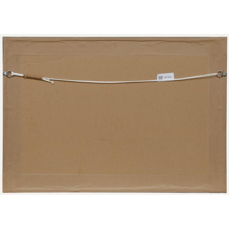 Aquatinte moderniste de 1973 - Veuillez vous tenir derrière la ligne jaune - Gris Abstract Print par Unknown