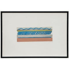 Modernist 1973 Aquatint - Please Stand Behind the Yellow Line