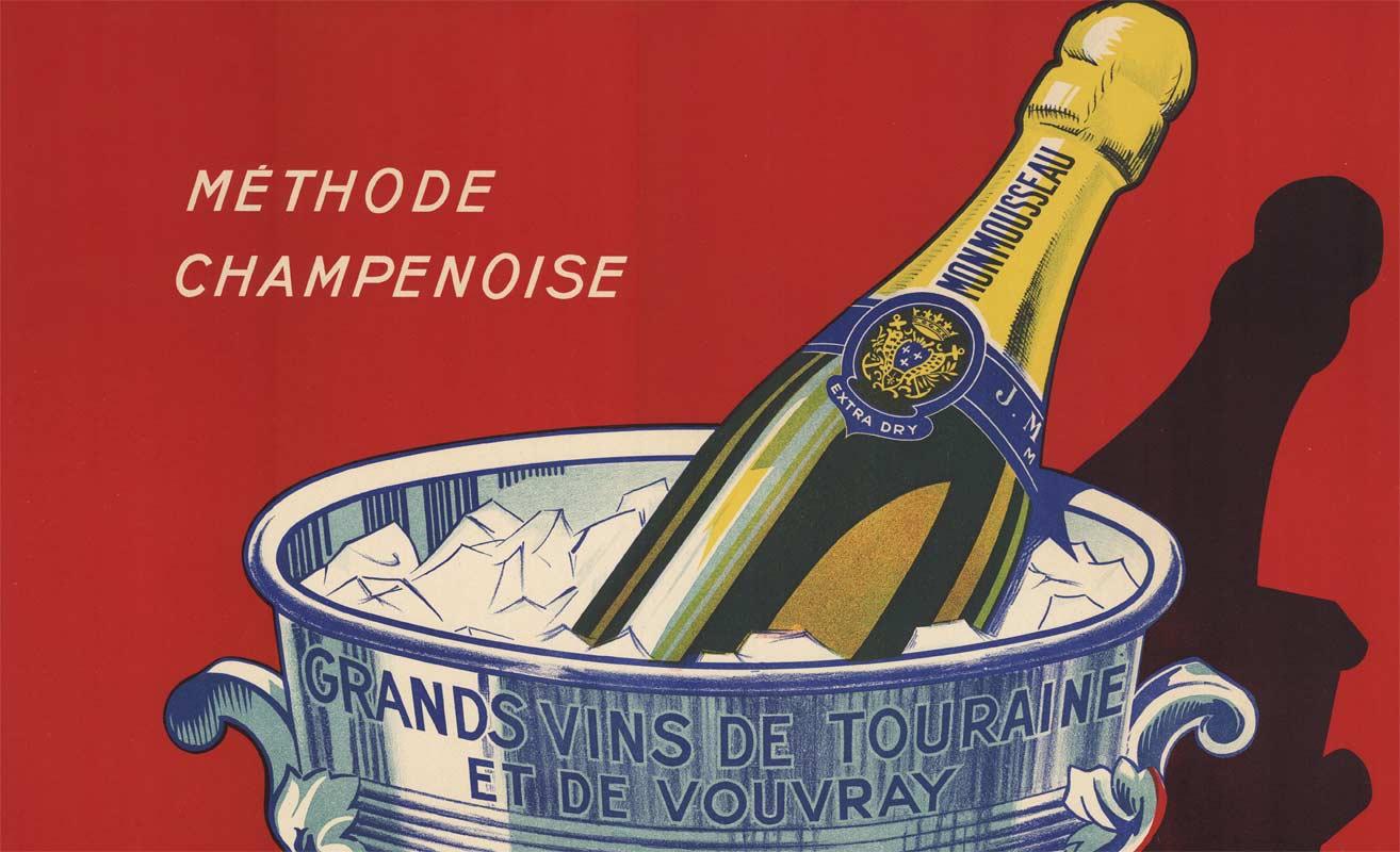 Monmousseau Votre Vin Original funkelndes Champagner-Vintage-Poster (Art déco), Print, von Unknown