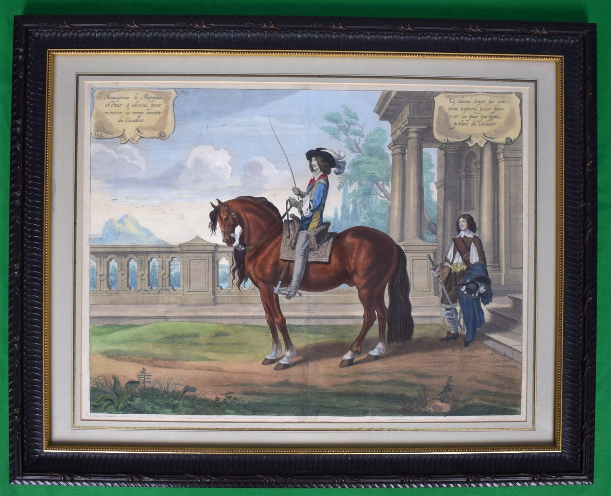 Monseigneur le Marquis estant à cheval, pour Mônsrer la vraije assiette du Caval