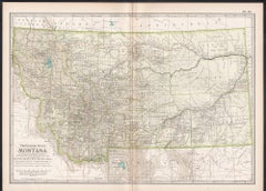 Montana. USA. Century Atlas state antique vintage map