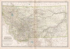 Montana. USA. Carte ancienne de l'État d'Atlas du siècle dernier