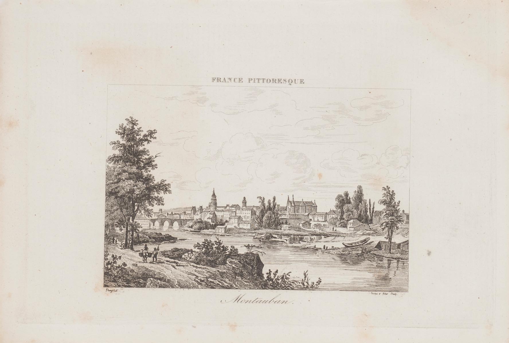 Unknown Landscape Print - Montauban -  Lithograph - 19th Century