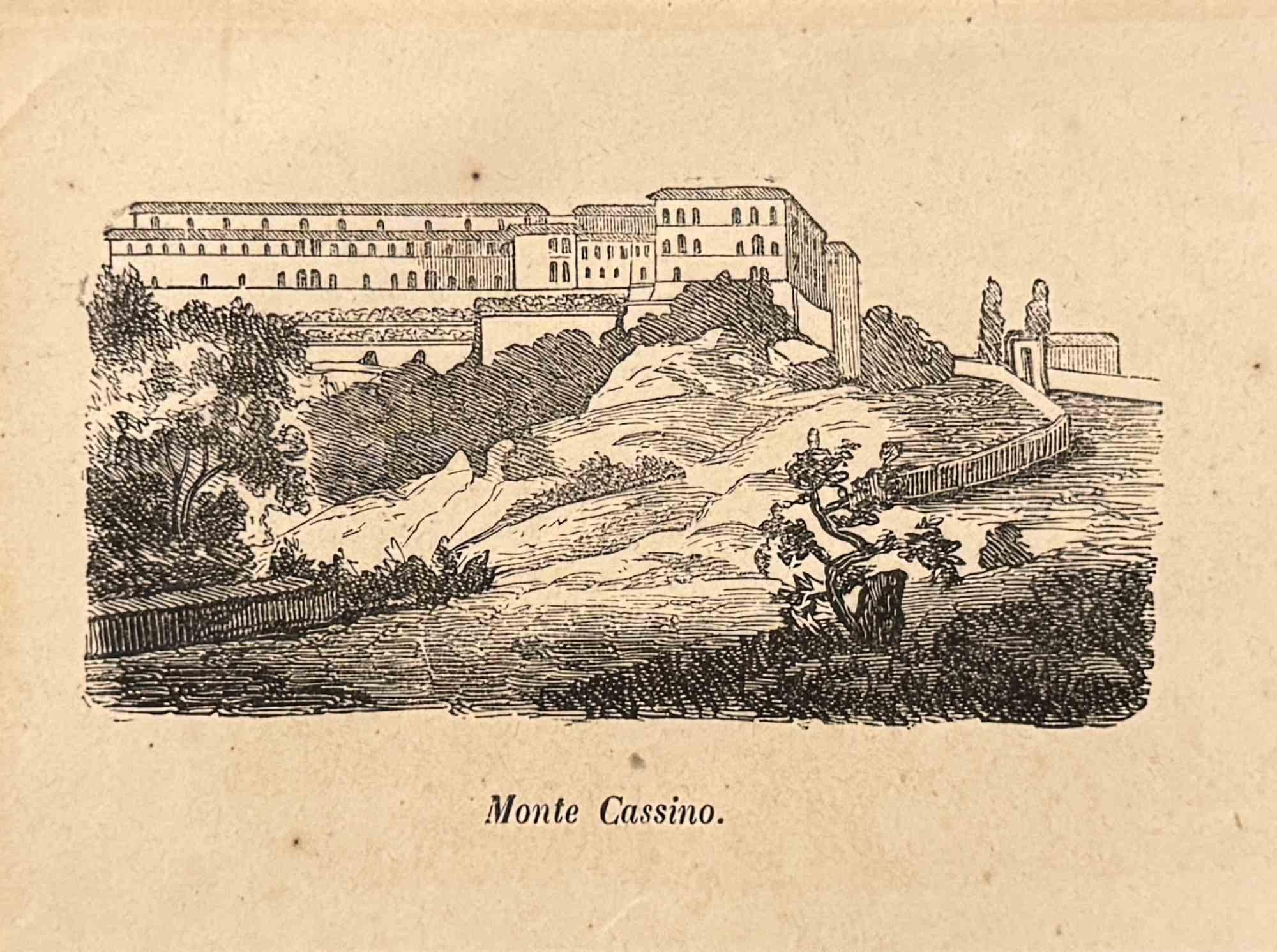 Unknown Figurative Print - Monte Cassino - Lithograph - 19th Century
