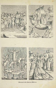 Monuments de Suède au Moyen Âge - Lithographie - 1862