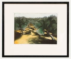Morna Rhys - Gravure contemporaine, Oliveraies, Chypre