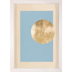 Morning Glory, Blue 3, Gold Leaf, Framed
