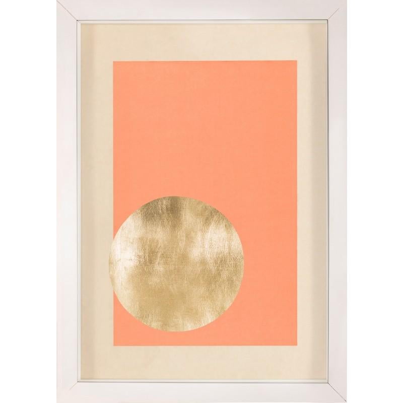 Unknown Abstract Print - Morning Glory, Orange 2, Gold Leaf, Unframed