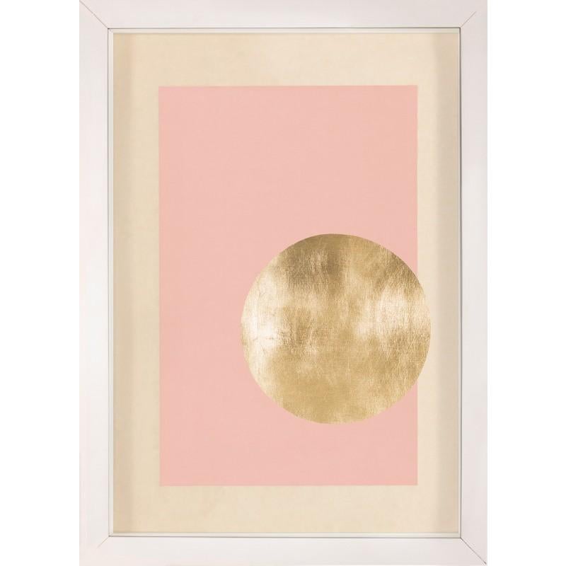 Unknown Abstract Print - Morning Glory, Pink 1, Gold Leaf, Unframed