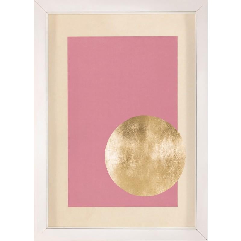 Unknown Abstract Print - Morning Glory, Pink 2, Gold Leaf, Unframed
