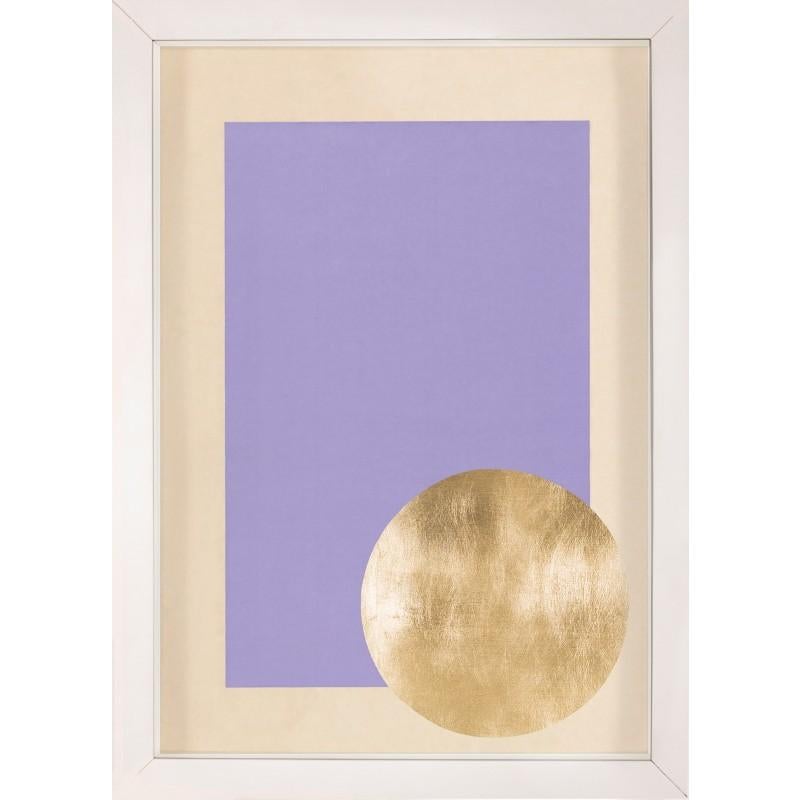 Unknown Abstract Print - Morning Glory, Purple, Gold Leaf, Unframed