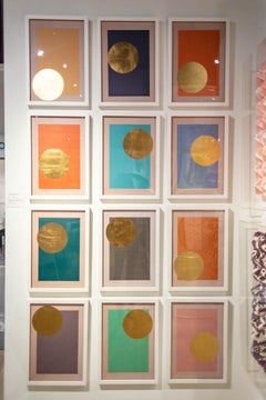 Morning Glory, Turquoise 1, Gold Leaf, Unframed