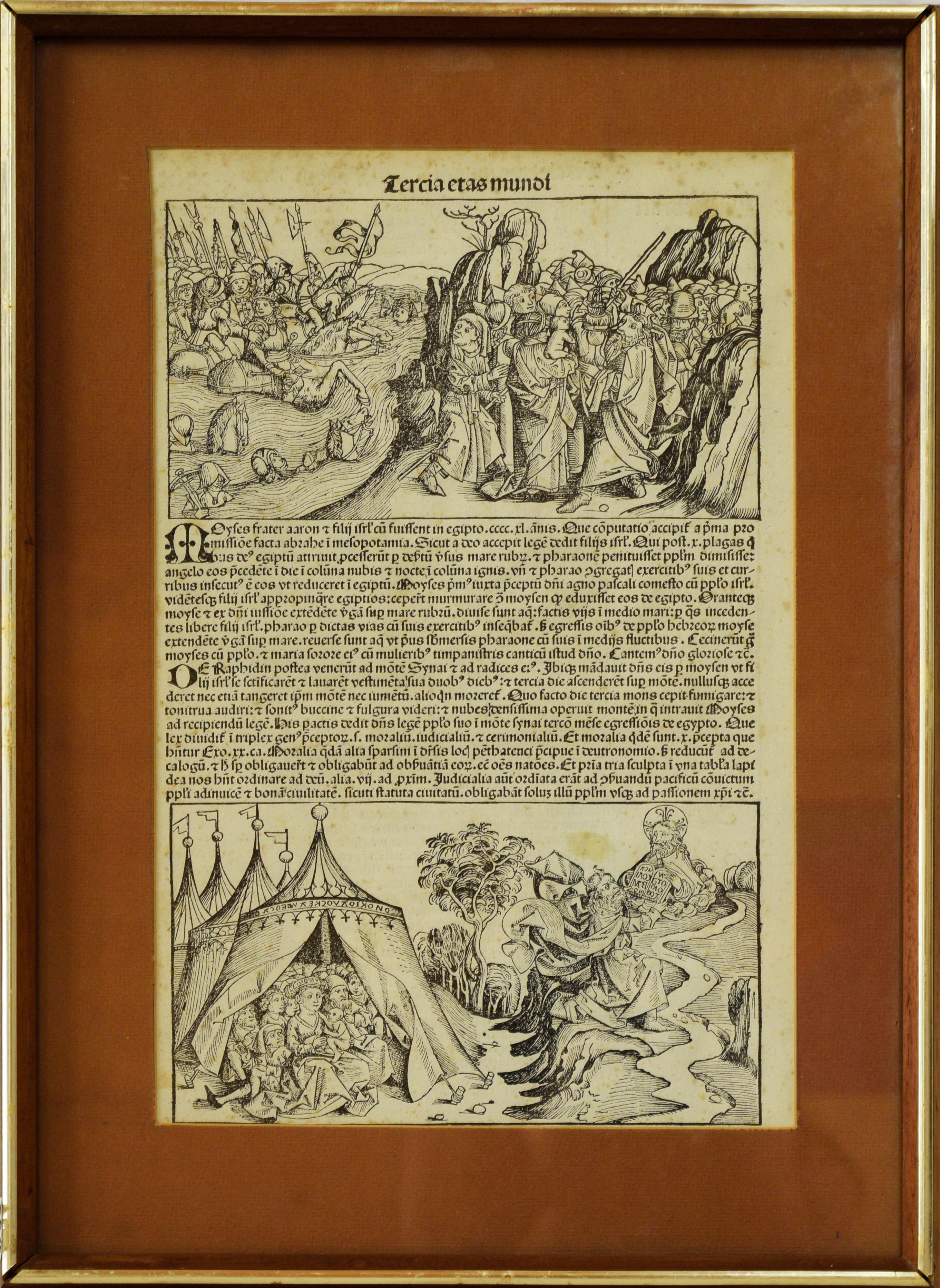 Unknown Figurative Print - Moses Parts the Red Sea & Receives the Ten Commandments