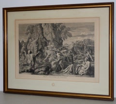 "Moses Strikes the Rock" Louvre Museum Etching Late 19th Century