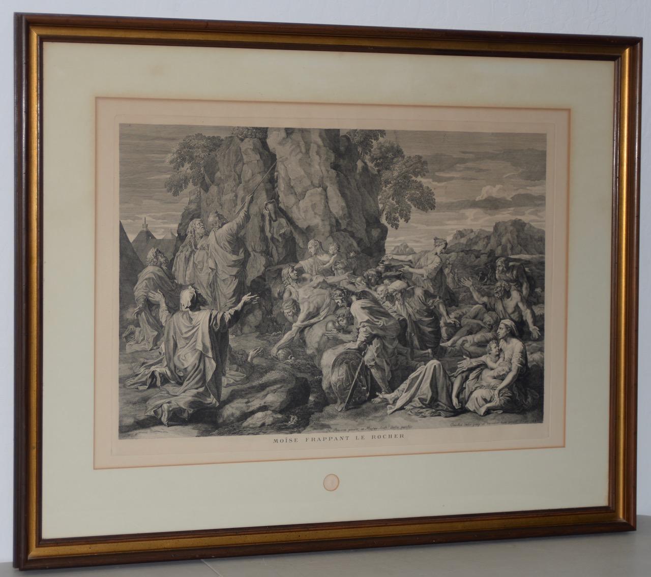 Unknown Figurative Print - "Moses Strikes the Rock" Louvre Museum Etching Late 19th Century