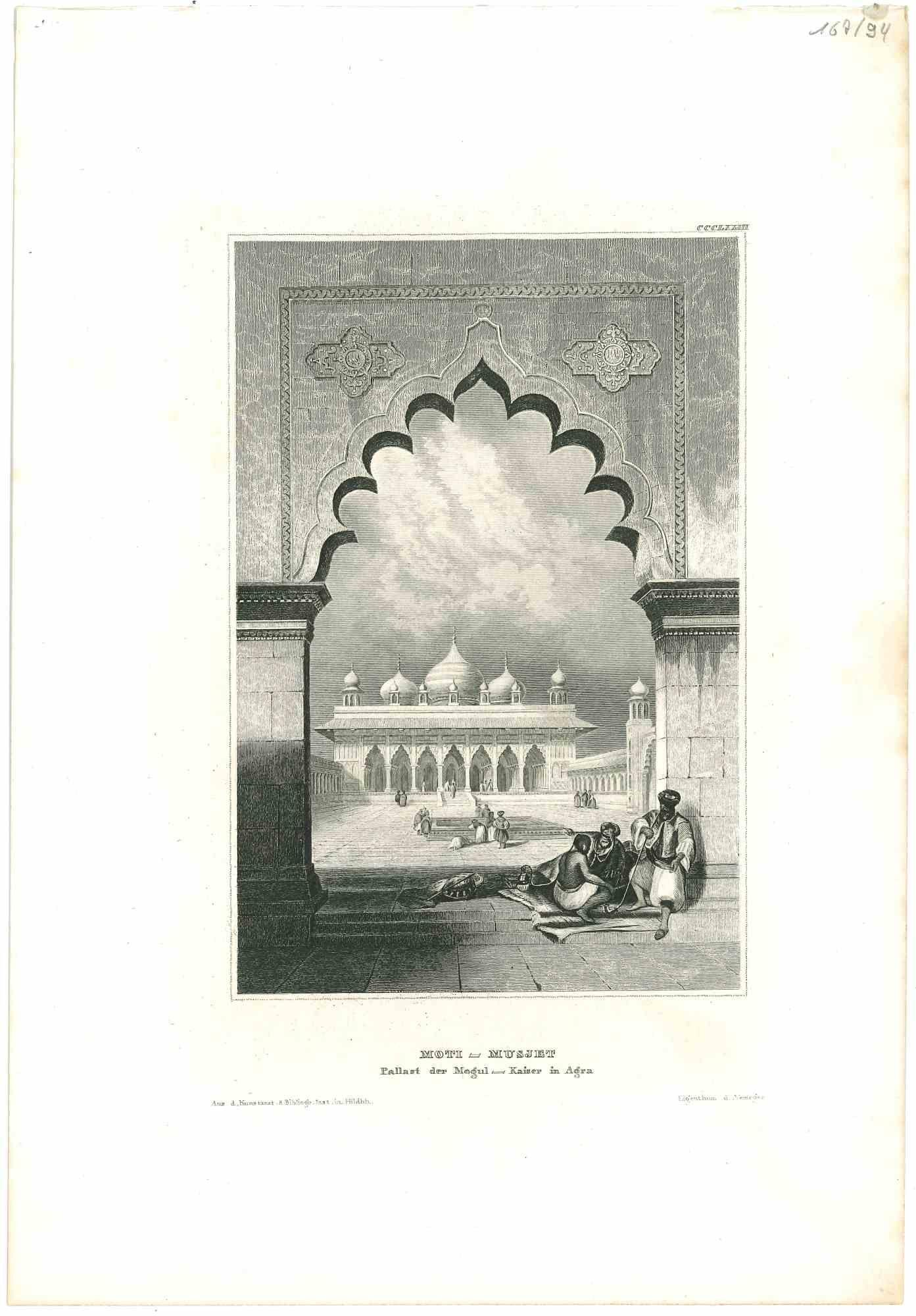Unknown Landscape Print - Moti - Musjet - Original Lithograph - Mid 19th Century