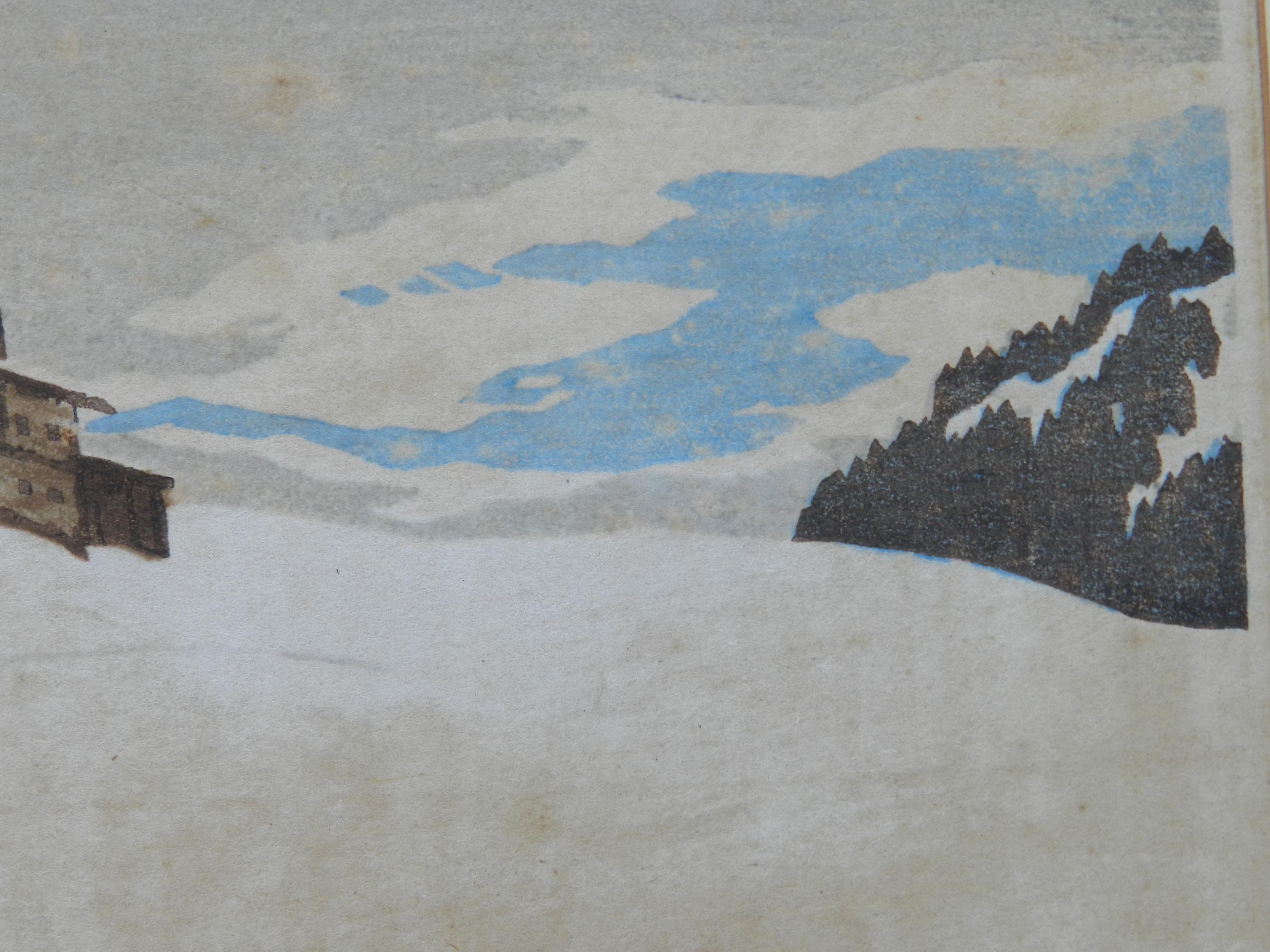 Deutsche signierte Schneeszene im Art-déco-Stil, frühes 20. Jahrhundert im Angebot 5