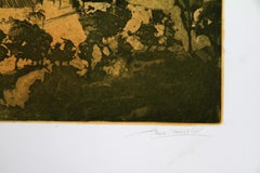 Villaggio di montagna, acquaforte impressionista all'acquatinta di Hank Laventhol